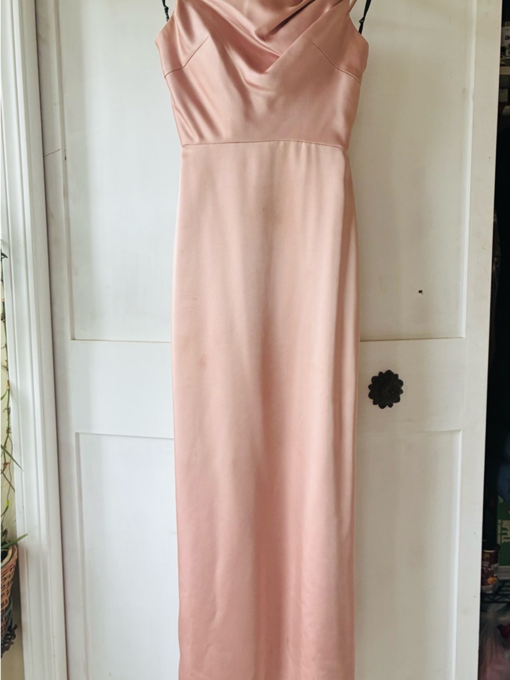 SORELLA VITA Satin Cowl-Neck Maxi Dress in Blush